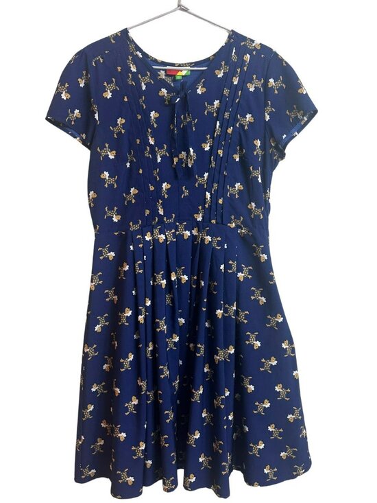 Fervour Dresses & Skirts - ModCloth Fervour Parisian Dog Print Dress Blue Large Novelty Retro A-Line